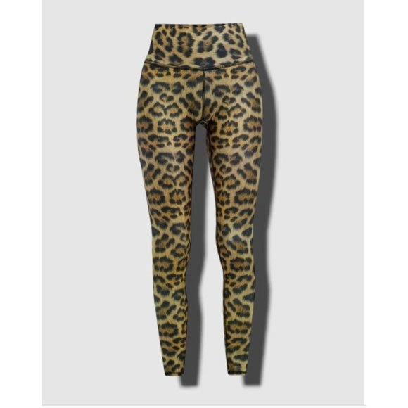 Terez Women's Beige Leopard Goals Activewear Hi-Shine Leggings Pants Size Small - Picture 11 of 14